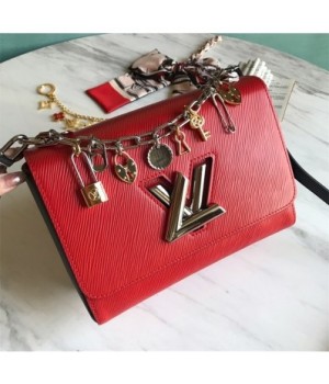 Louis Vuitton Love Lock Charms Twist MM in Epi Leather M52894 Red 2019 (LVSJ-9021420 )