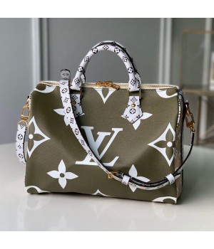 Louis Vuitton Giant Monogram Speedy Bandouliﾨﾨre 30 M44572 Khaki Green 2019 (KD-9043028 )
