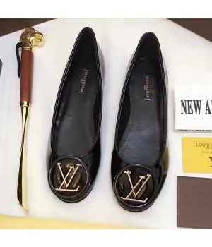 Louis Vuitton LV Logo Patent Calfskin Flat Ballerina Black (GD2083-6102012 )