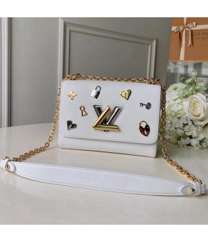 Louis Vuitton Epi Leather Love Lock Twist MM Bag M52890 White 2019 (F-9012118 )