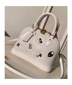 Louis Vuitton Love Lock Alma BB Top Handle in Epi Leather M52885 White 2019 (KD-90213012 )