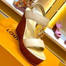 Louis Vuitton Calfskin LV Circle Wedge Heel Sandals White 2019 (1054-9062835 )
