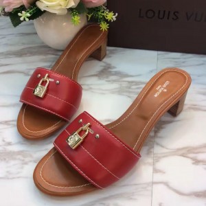 Louis Vuitton Lock It 4cm Heel Mule Sandal Red 2017 (LG-7020624 )