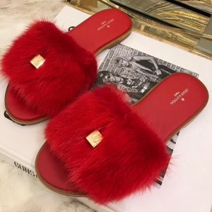 Louis Vuitton LOCK IT Mink Flat Mule Red 2018 (BKL-8052523 )