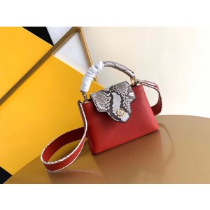 Louis Vuitton CAPUCINES PM Original Python Leather N96467 Red
