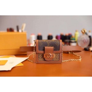 Louis Vuitton Monogram Canvas Original Leather DAUPHINE BB Belt Bag M68621 Brown
