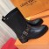 Louis Vuitton Grainy Calfskin Leather Discovery Half Boot 1A4GZ6 Black 2018 (GD1054-8081058 )