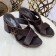 Louis Vuitton Horizon Calfskin LV Circle Heel Mule Sandals Dark Burgundy 2019 (1050-9061815 )